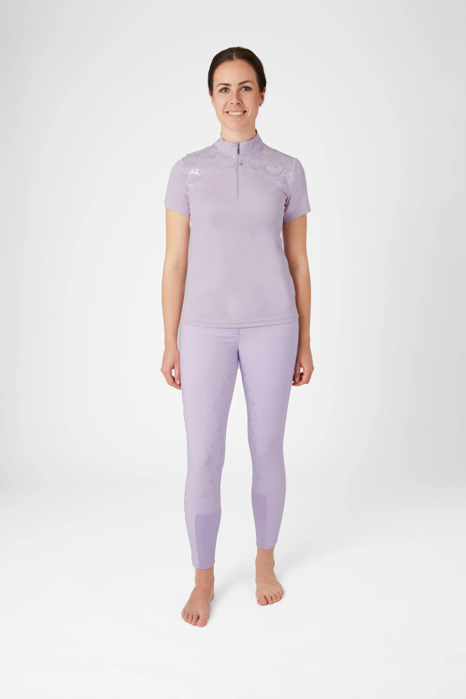 Horze Kaitlin Damen Trainings-/ Turniershirt Mit Kurzen Ärmeln Und Blumendetail 21 Horze Kaitlin Damen Trainings-/ Turniershirt Mit Kurzen Ärmeln Und Blumendetail - Image 19