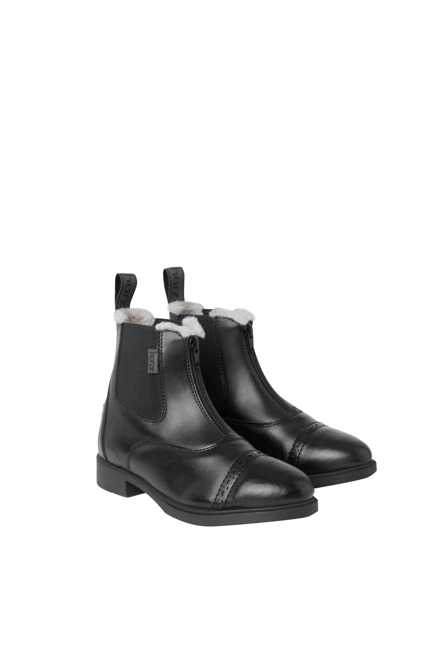 Horze Wexford Kinder Reitstiefeletten Mit Frontzipper Und Kunstfell 3 Horze Wexford Kinder Reitstiefeletten Mit Frontzipper Und Kunstfell