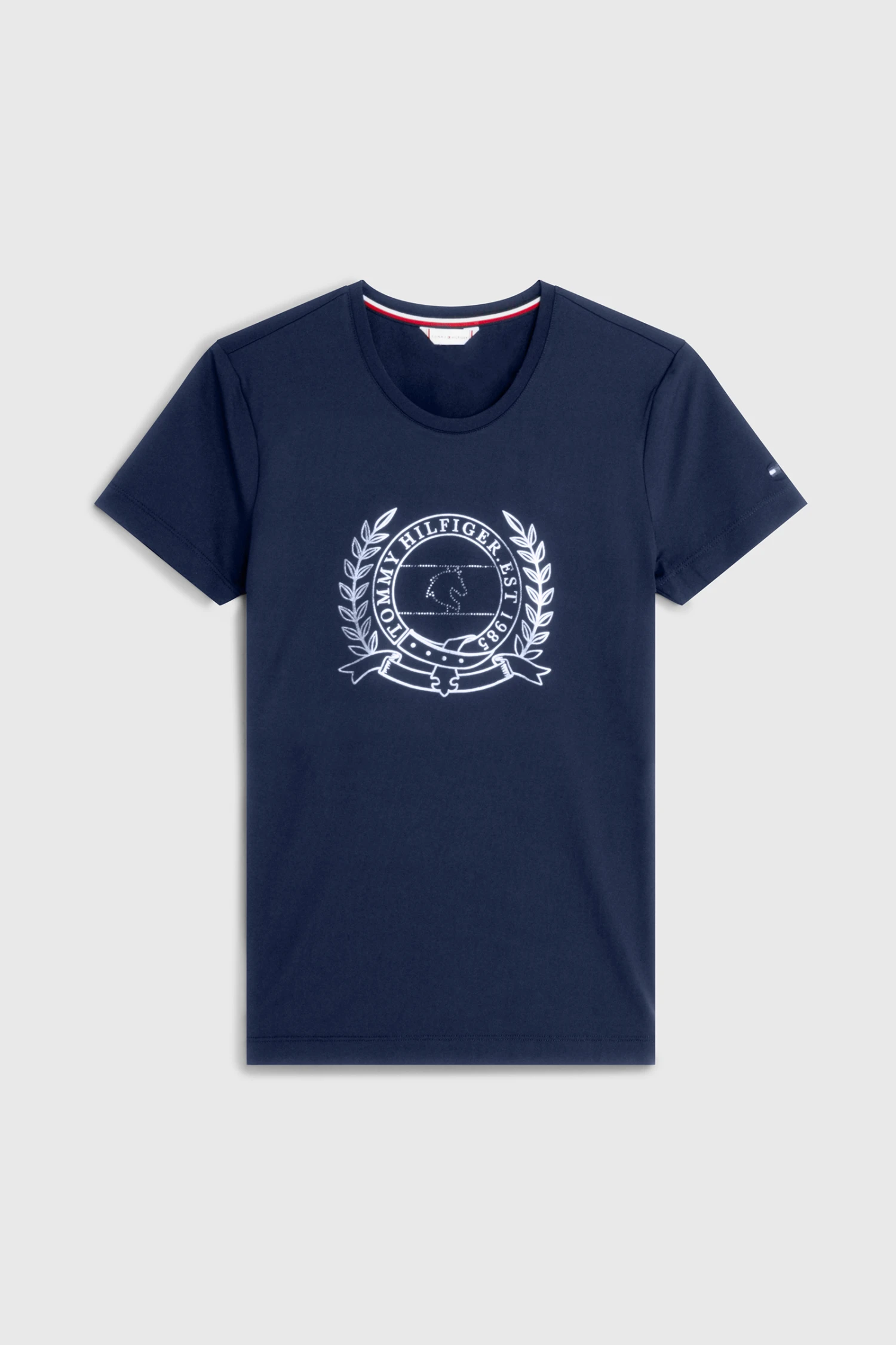 Tommy Hilfiger Equestrian Crest Strass Performance Damen T-Shirt 3 Tommy Hilfiger Equestrian Crest Strass Performance Damen T-Shirt